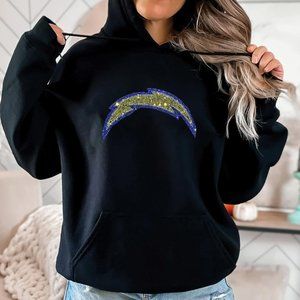 chargers Bling Rhinestone Hoodie /